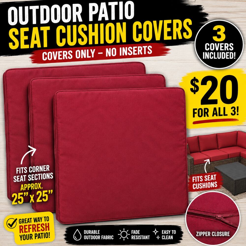 Outdoor Deep Seat Patio Cushions, 24 x Seat 24x24 In + Back 24x20 In Burgundy